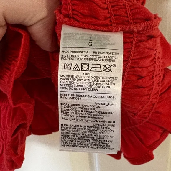 Old Navy Red Ruffle Smocked Tank - Picture 3 of 3